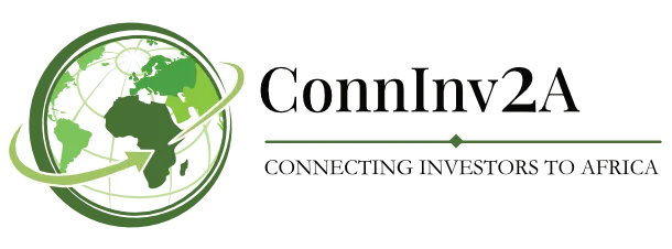 ConnInv2A horizontal logo, with a globe icon and the African continent